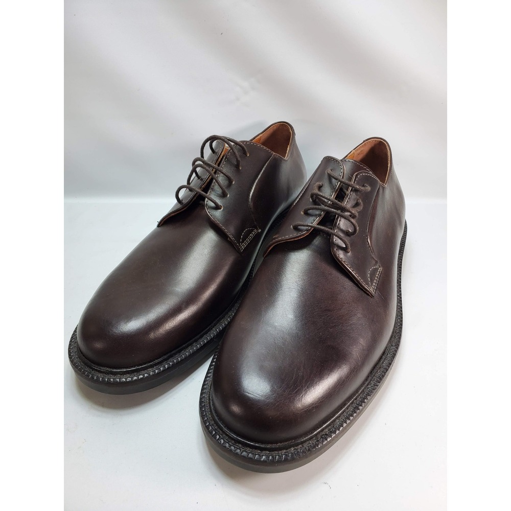 J.Crew‎ Derby Shoes Mens 10 Brown Leather Plain Toe Lug Sole 97091 NEW